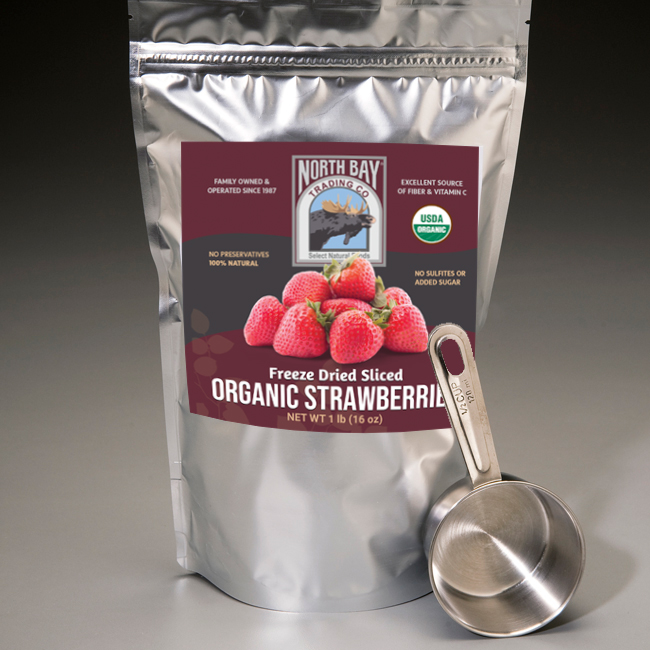 Freeze Dried Organic Sliced Strawberries
