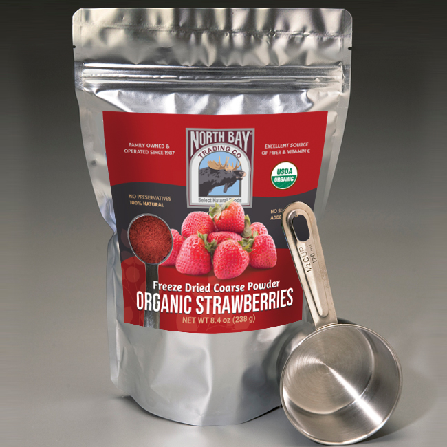 Freeze Dried Organic Strawberry Powder Coarse
