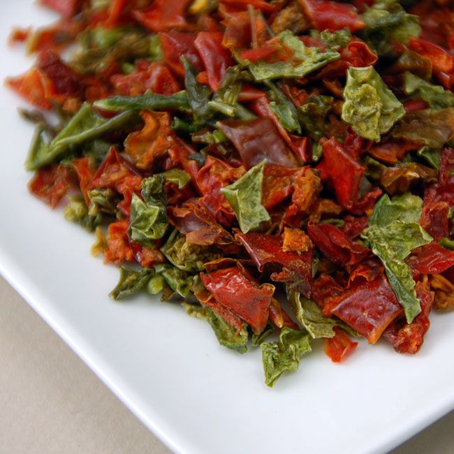 Air Dried Green and Red Peppers